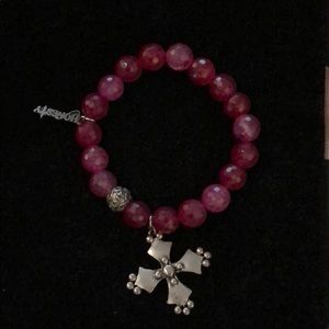 Honestly Pink Cross Bracelet
